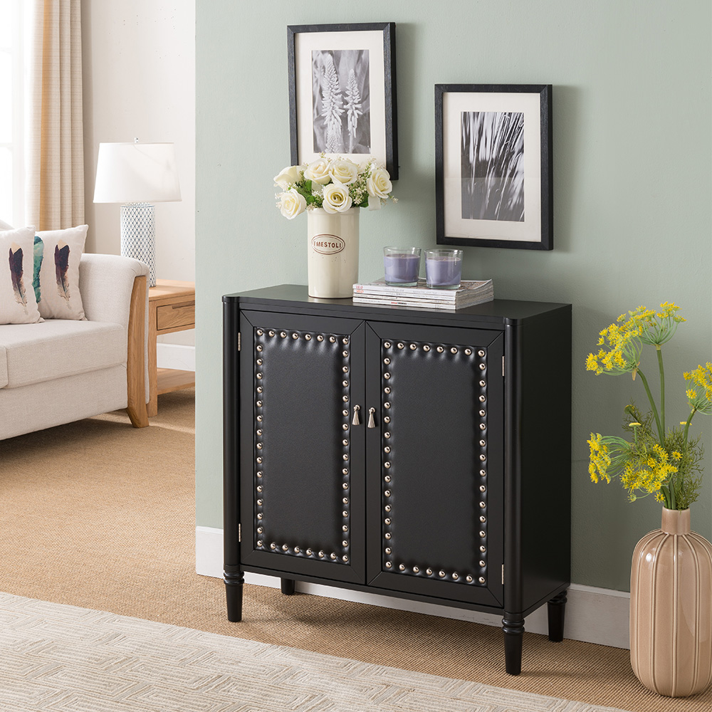 Rumford Upholstered Buffet (Black)