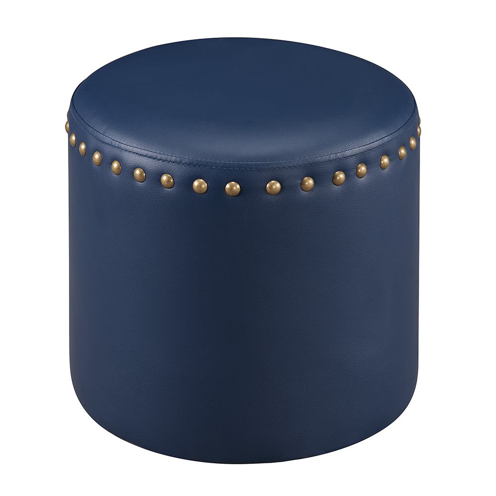 Lemar Ottoman Stool (Blue)