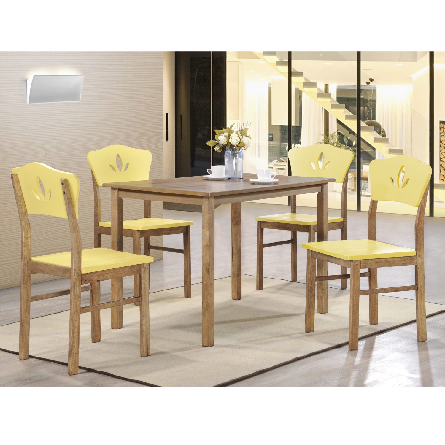 Murray Hill Wood Dining Set (Yellow)